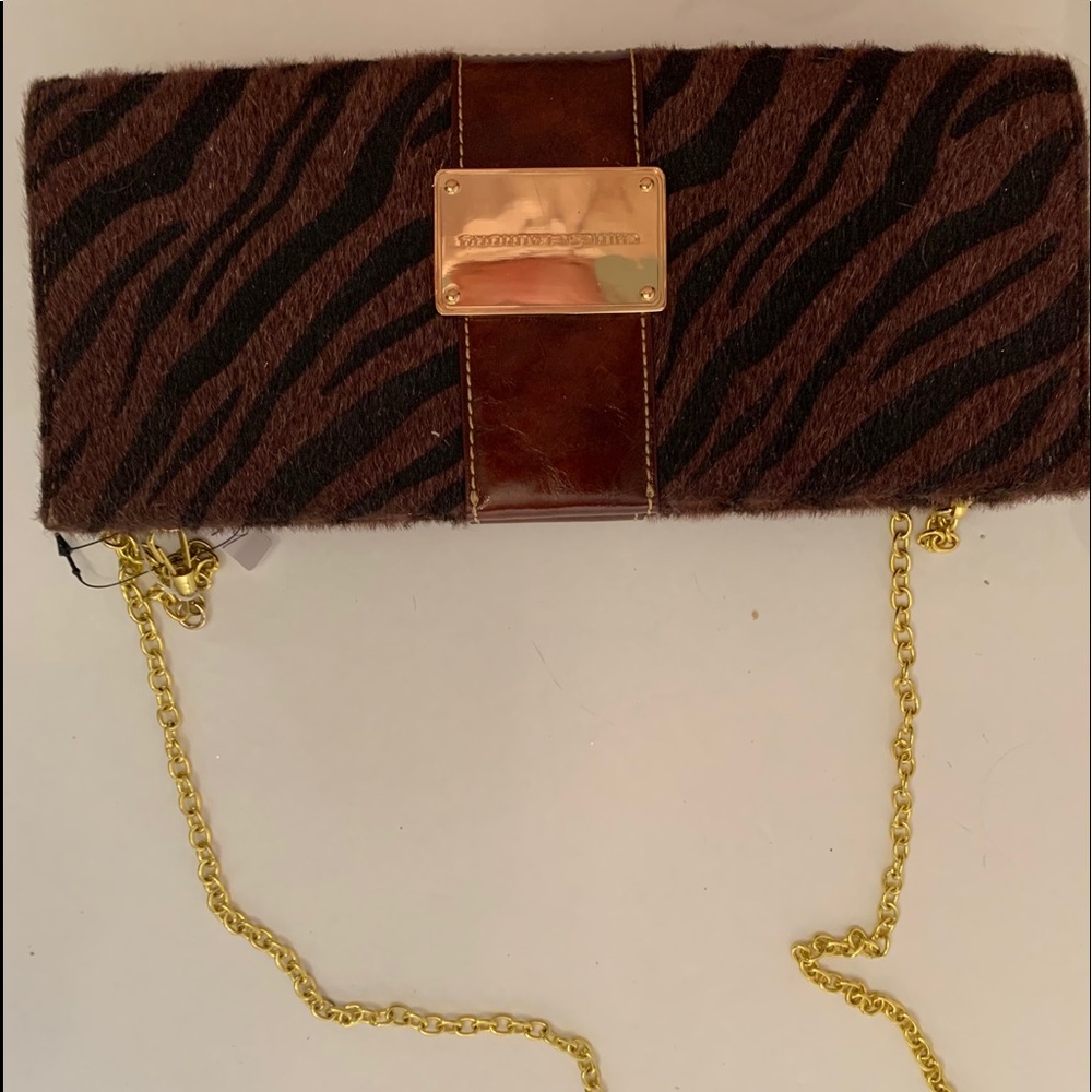 Chinese Laundry Brown and Black zebra print purse